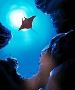 Mantaray Silhouette Paint By Numbers