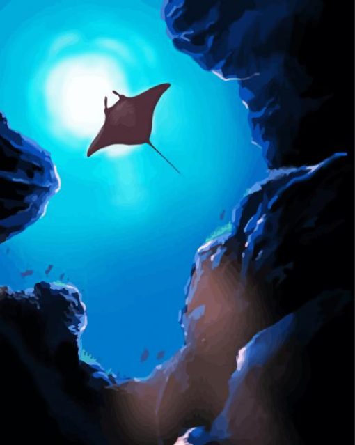 Mantaray Silhouette Paint By Numbers