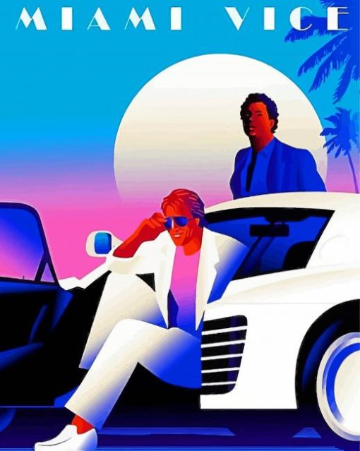 Miami Vice Illustration Poster Paint By Numbers