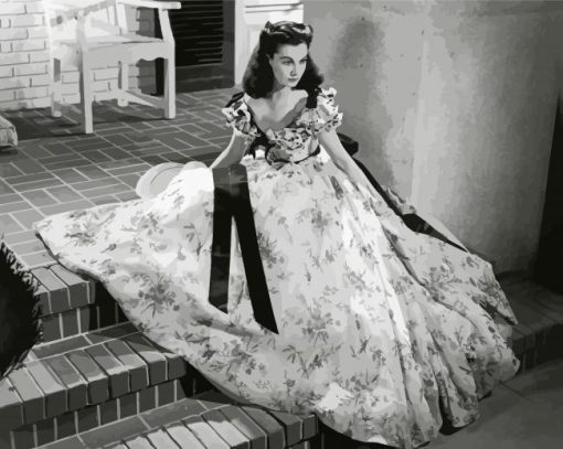 Monochrome Scarlett O Hara Paint By Numbers