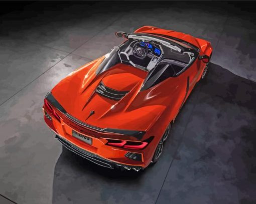 Orange Chevy Covette Stingray Car Paint By Numbers