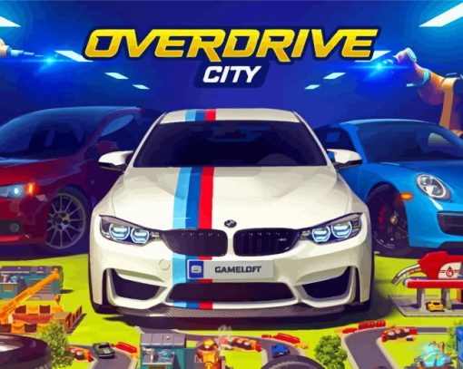 Overdrive City Car Game Paint By Numbers