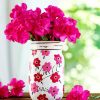 Pink Flowers Mason Jar Paint By Numbers