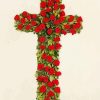 Red Floral Cross Paint By Numbers
