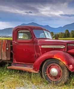 Red Rusty Truck Paint By Numbers