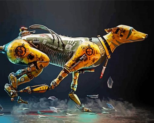 Robot Dog Animal Paint By Numbers