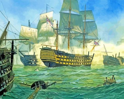 Sea British Navy Ships Art Paint By Numbers