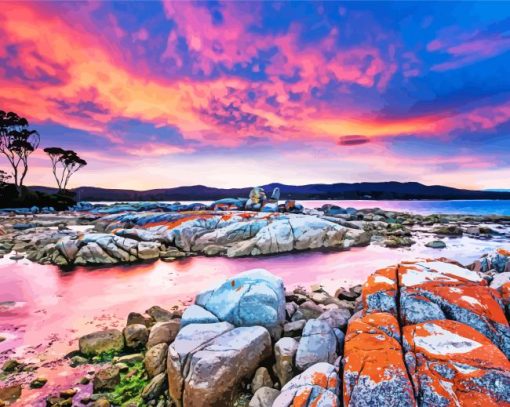 Tasmania At Sunset Paint By Numbers