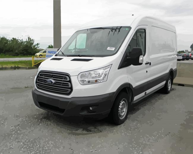 White Ford Transit Paint By Numbers