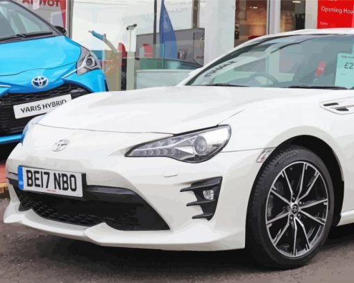 White Toyota 86 Paint By Numbers