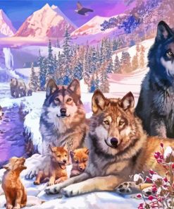 Wolves In The Snow Art Paint By Numbers