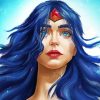 Wonder Woman Blue Eyes Paint By Numbers