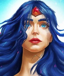 Wonder Woman Blue Eyes Paint By Numbers