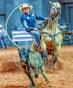 Young Calf Roping Paint By Numbers