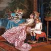 A Mother And Daughter Reading By Auguste Toulmouche Paint By Numbers