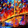 Abstract Colorful Brooklyn Bridge Art Paint By Numbers