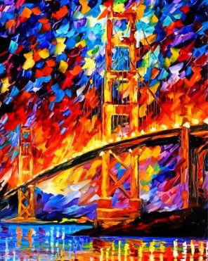 Abstract Colorful Brooklyn Bridge Art Paint By Numbers
