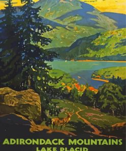 Adirondack Mountains Lake Placid Paint By Numbers