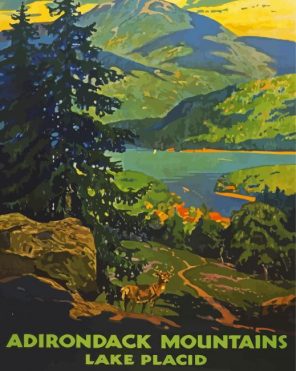 Adirondack Mountains Lake Placid Paint By Numbers