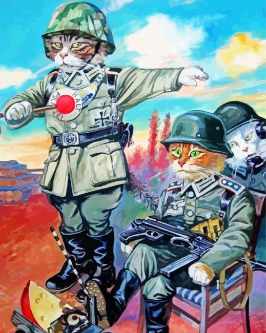 Army Cats Paint By Numbers