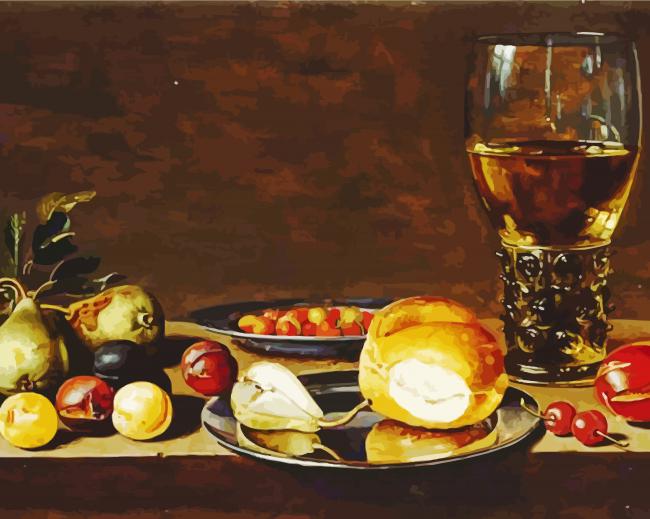 Bread And Fruits Paint By Numbers
