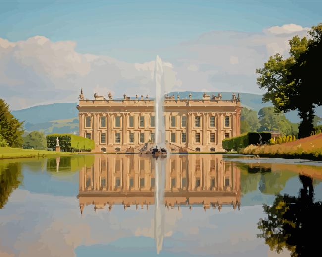Chatsworth House Water Reflection Paint By Numbers