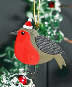 Christmas Robin Decoration Paint By Numbers