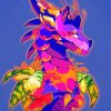 Colorful Flower Dragon Art Paint By Numbers