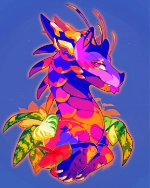 Colorful Flower Dragon Art Paint By Numbers