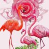 Flamingo With Rose Paint By Numbers