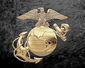 Golden Eagle Globe And Anchor Paint By Numbers