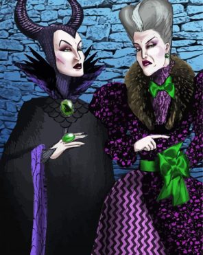 Maleficent And Lady Tremaine Paint By Numbers - Paint By Numbers