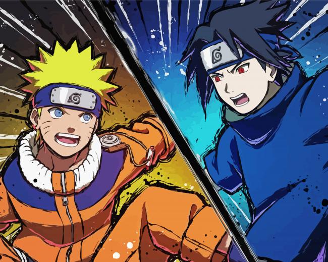 Naruto And Sasuke Naruto Characters Paint By Numbers