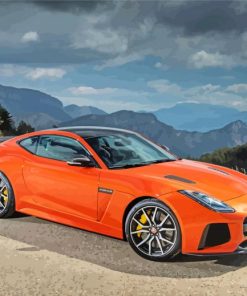 Orange Jaguar F Type Car Paint By Numbers