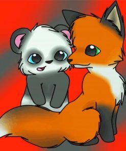 Panda And Fox Paint By Numbers