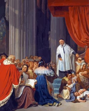 Saint Vincent De Paul Preaching To The Court Of Louis XIII By Paul Delaroche Paint By Numbers