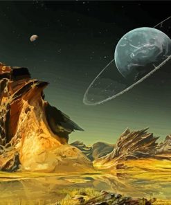Science Fiction Planet Landscape Paint By Numbers