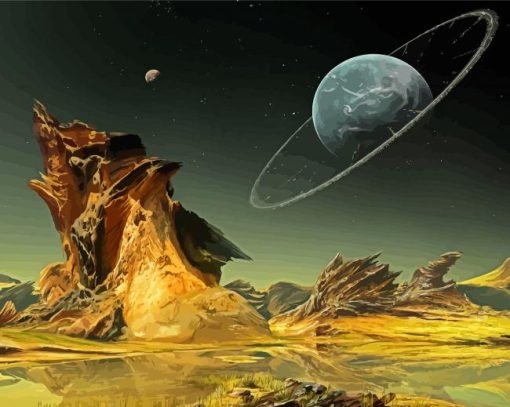 Science Fiction Planet Landscape Paint By Numbers