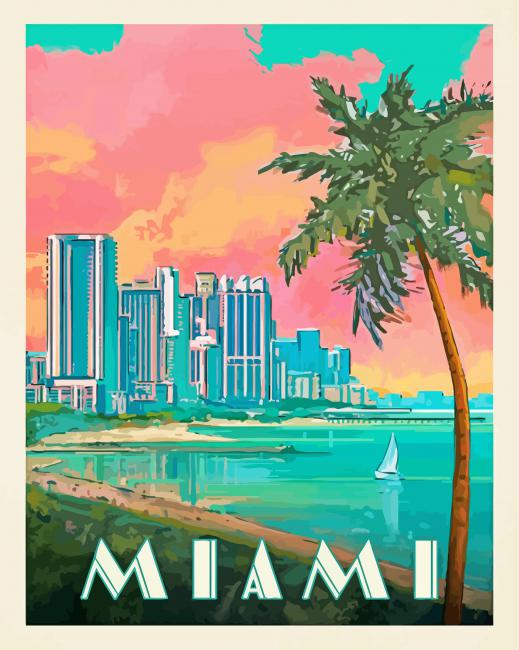 South Beach Florida Miami Beach Paint By Numbers