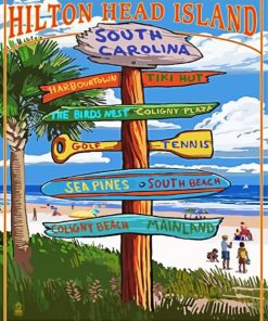 South Carolina Hilton Head Poster Paint By Numbers