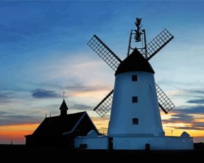 Sunset Lytham Windmill Paint By Number