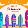 Surfboards Hello Summer Poster Paint By Numbers