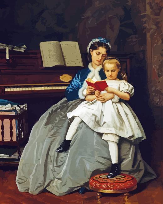 The Reading Les Son By Auguste Toulmouche Paint By Numbers