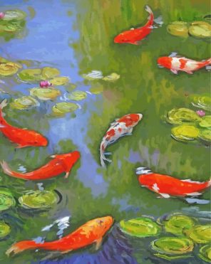 Water Lilies With Koi Art Paint By Numbers