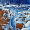 Winter Waterfall Art Paint By Numbers