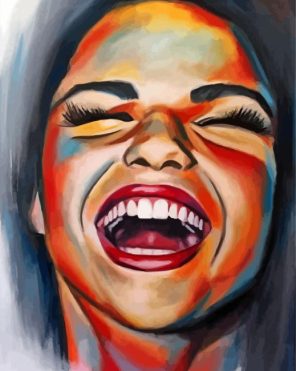 Aesthetic Laughing Lady Art Paint By Numbers
