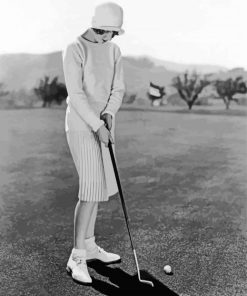 Black And White Golf Lady Paint By Numbers