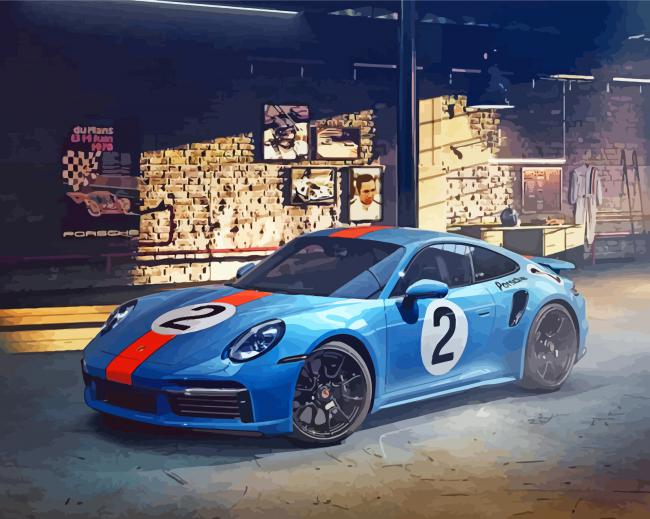 Blue Gulf Porsche Paint By Numbers