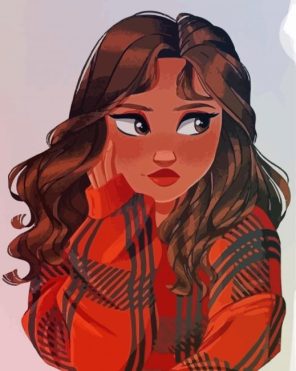 Cute Cartoon Lady Paint By Numbers