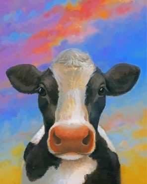 Cute Cow Portrait Paint By Numbers